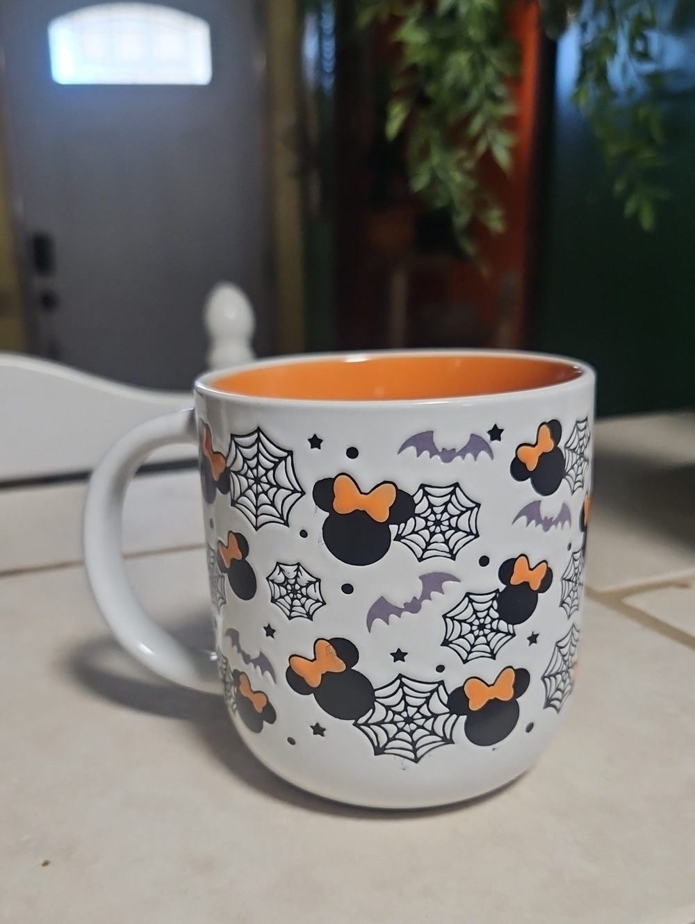 Disney Minnie Mouse Silhouette Halloween Spider Webs & Bats Mug